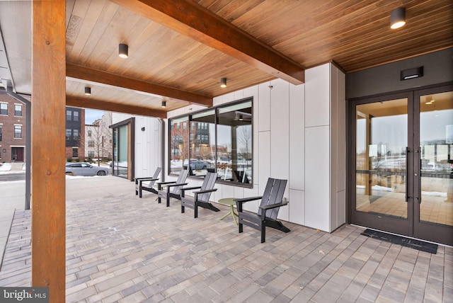 view of patio / terrace featuring french doors