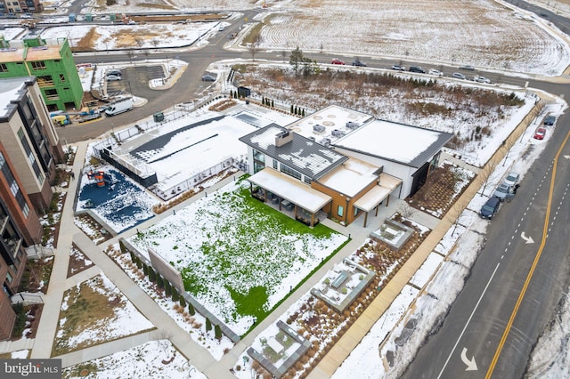 view of snowy aerial view