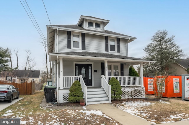 view of front of property with a porch