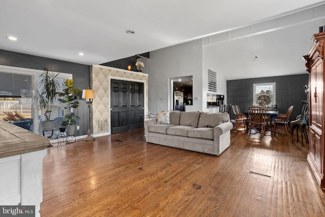 living room featuring hardwood / wood-style floors