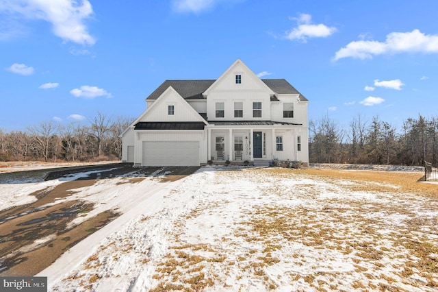 view of front of house with a garage