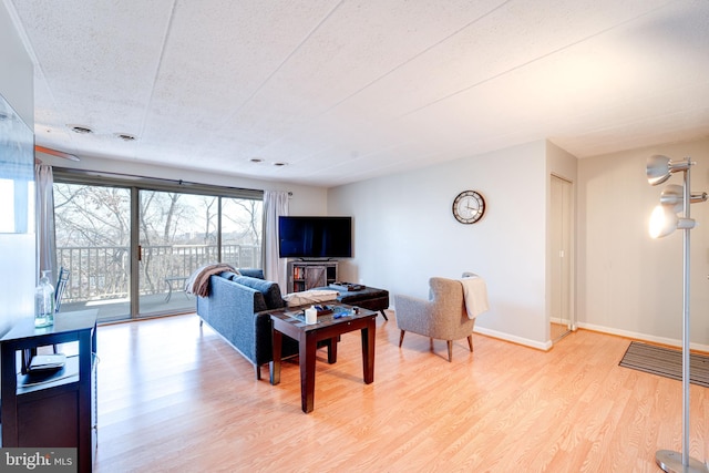 living room featuring light hardwood / wood-style floors