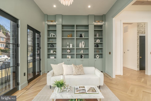 interior space with recessed lighting and baseboards