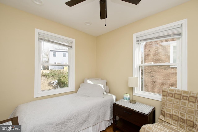 bedroom with ceiling fan