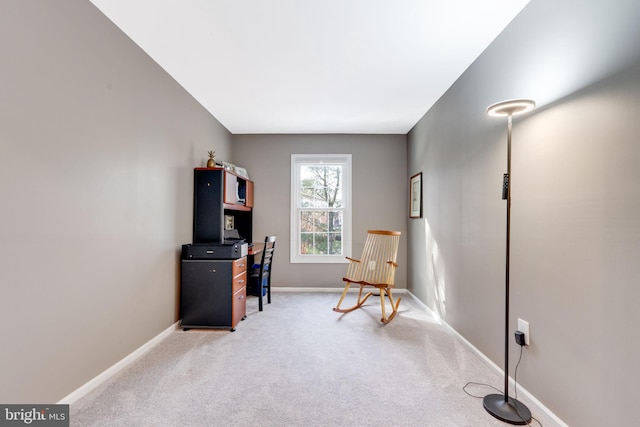 sitting room featuring carpet floors