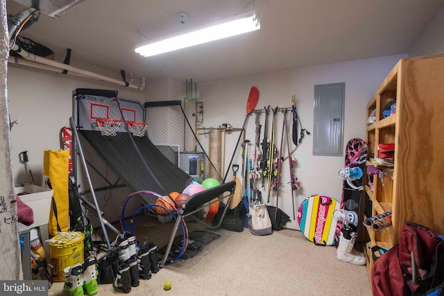 garage featuring electric panel