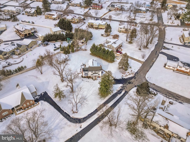 view of snowy aerial view