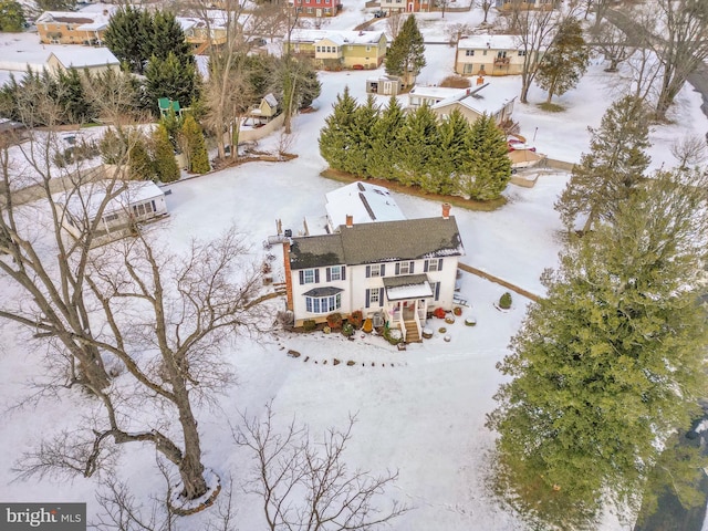 view of snowy aerial view