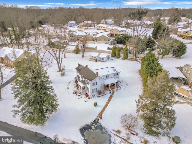 view of snowy aerial view