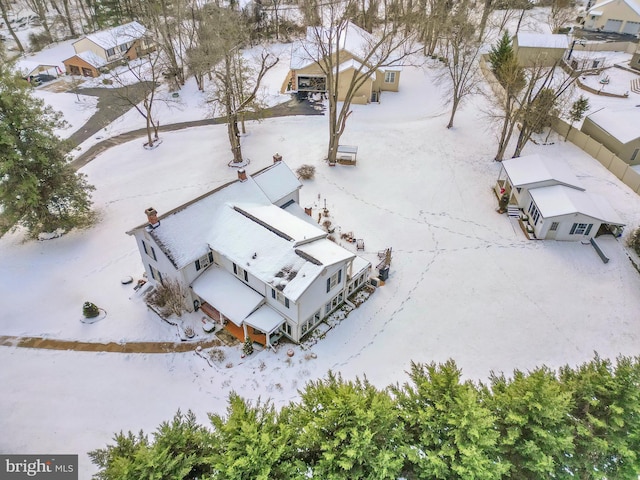 view of snowy aerial view