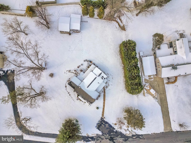 view of snowy aerial view