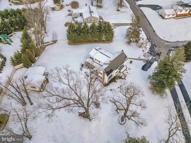 view of snowy aerial view