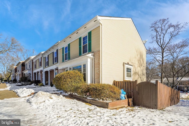 view of snowy exterior