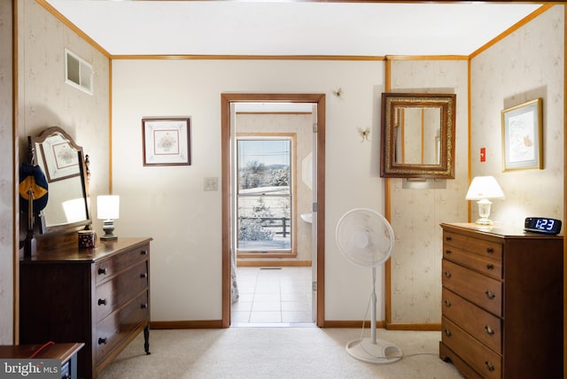 interior space with crown molding