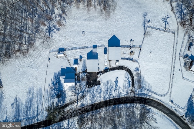 view of snowy aerial view