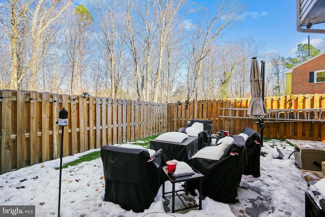 view of snowy yard