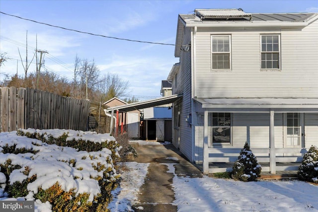 view of snowy exterior