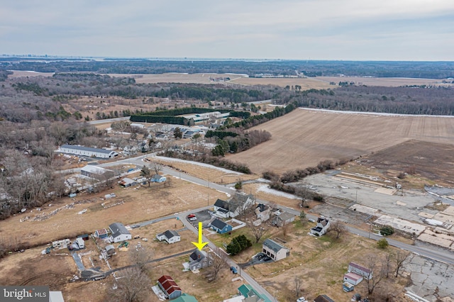 aerial view featuring a rural view