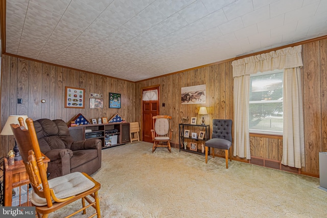 living room featuring carpet floors