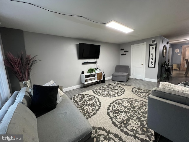 living room featuring hardwood / wood-style floors