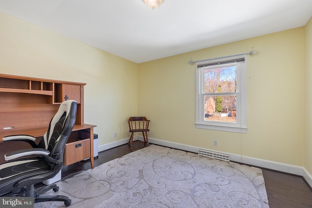 office featuring dark hardwood / wood-style flooring