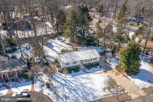 view of snowy aerial view