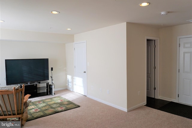 living room with carpet