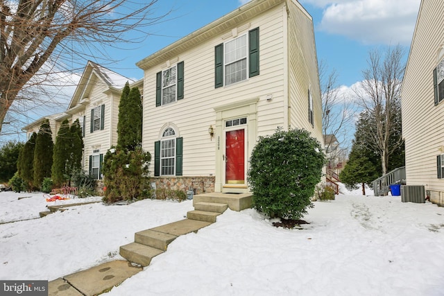 view of front of house with central AC