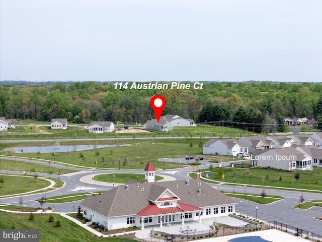 114 Austrian Pine Ct, Middletown, DE 19709 - drone / aerial view with a water view, a view of trees, and a residential view