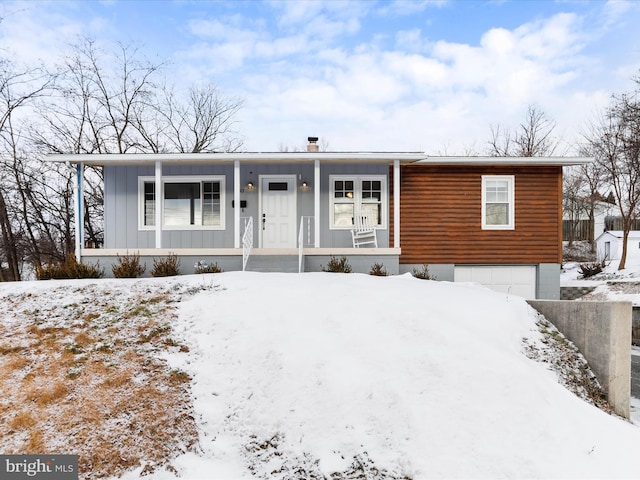 view of front of property with a porch