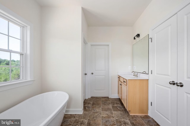 bathroom with a bathtub and vanity