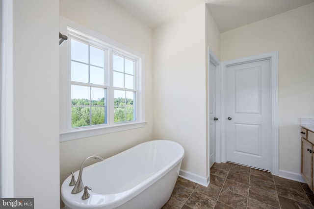 bathroom with a bath and vanity