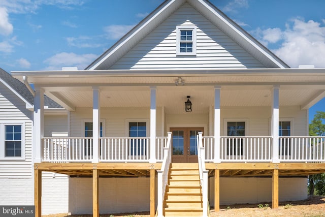 view of front of property with covered porch