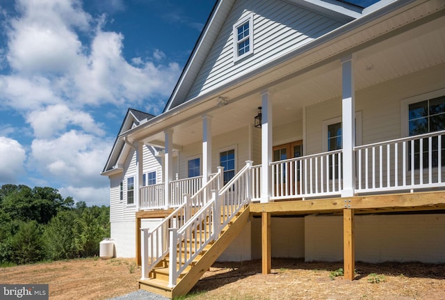 exterior space featuring covered porch