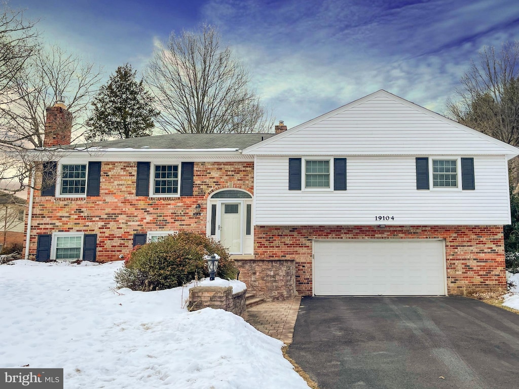 bi-level home with a garage