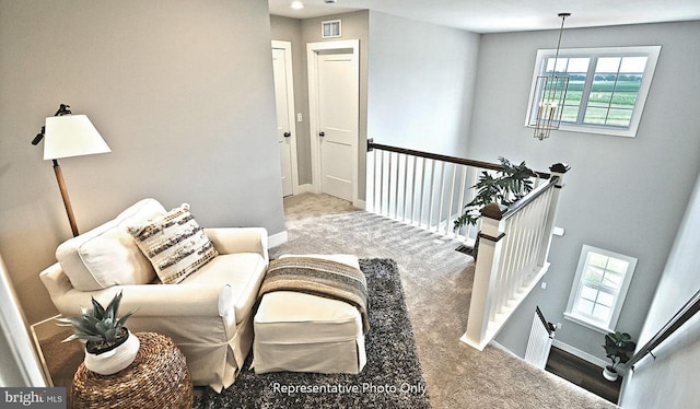 sitting room with carpet