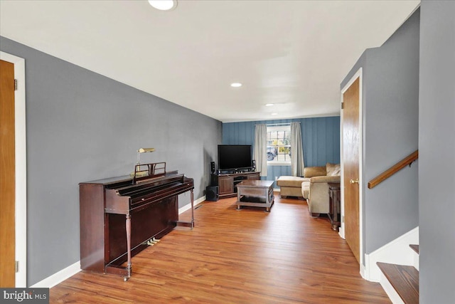 living room featuring light hardwood / wood-style floors