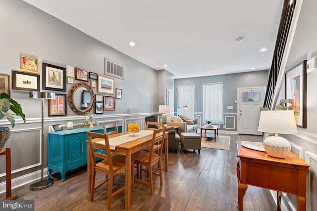 interior space featuring dark wood-type flooring