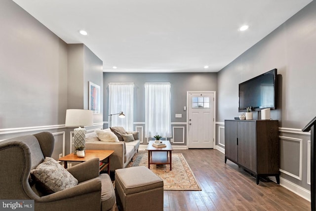 living room featuring wood-type flooring