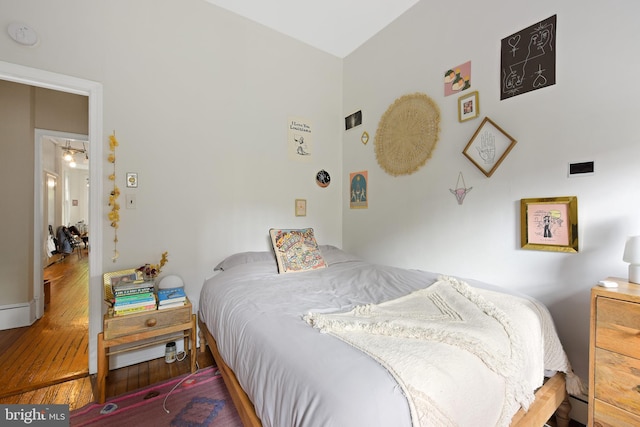 bedroom with wood-type flooring