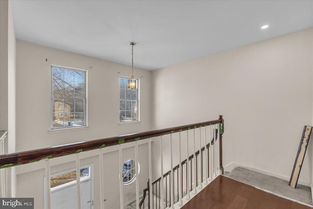 interior space featuring an inviting chandelier