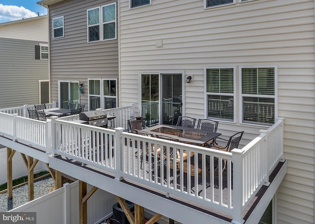 deck featuring central AC unit