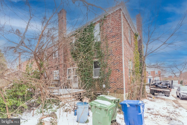 view of snowy exterior