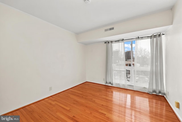 spare room featuring wood-type flooring