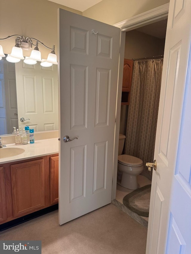 bathroom featuring toilet and vanity