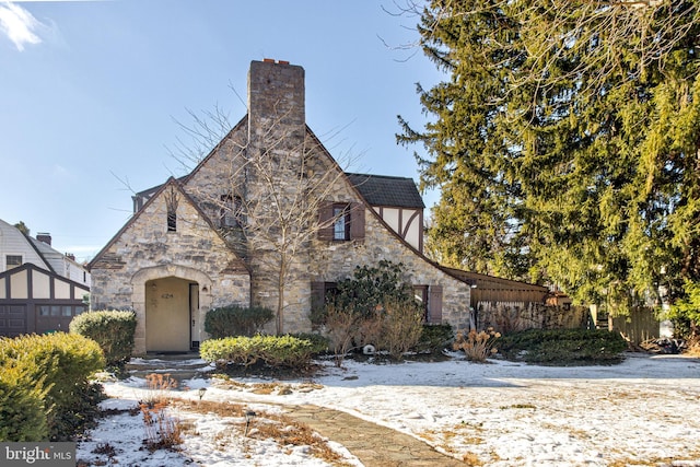 view of tudor-style house