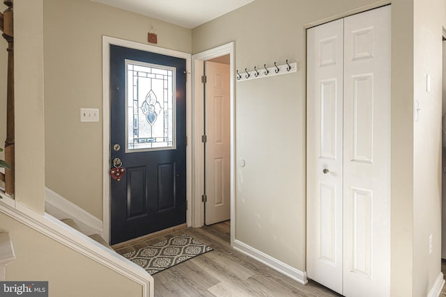 foyer featuring light hardwood / wood-style flooring