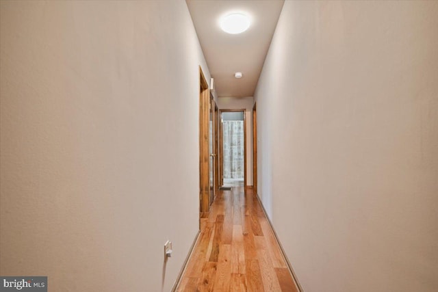 corridor featuring light hardwood / wood-style floors