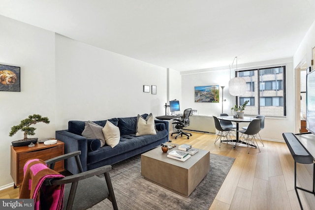 living room featuring hardwood / wood-style flooring