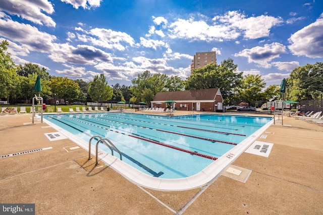 view of pool with a patio area